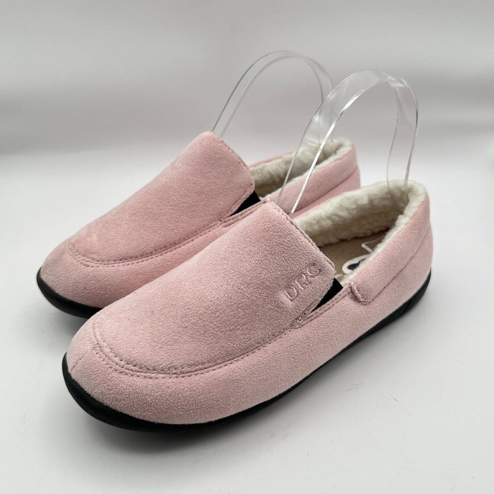 Dr. Comfort Cuddle Slipper Womens Size 6 Pink Fleece Lined Cozy Slip On Winter